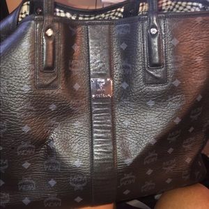 Large reversible tote by MCM with pouch and dB